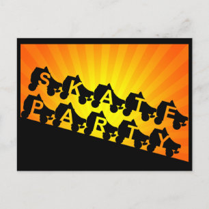 Cartão Postal De Convite skate: raios solares