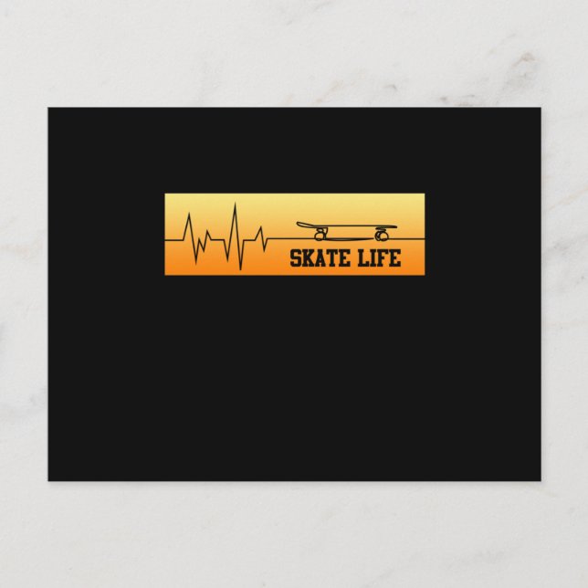 Cartão Postal De Convite Skateboard Skateboard Skater Life (Frente)