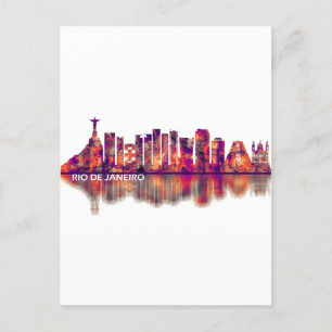 Cartão Postal De Convite Skyline Brasil do Rio de Janeiro