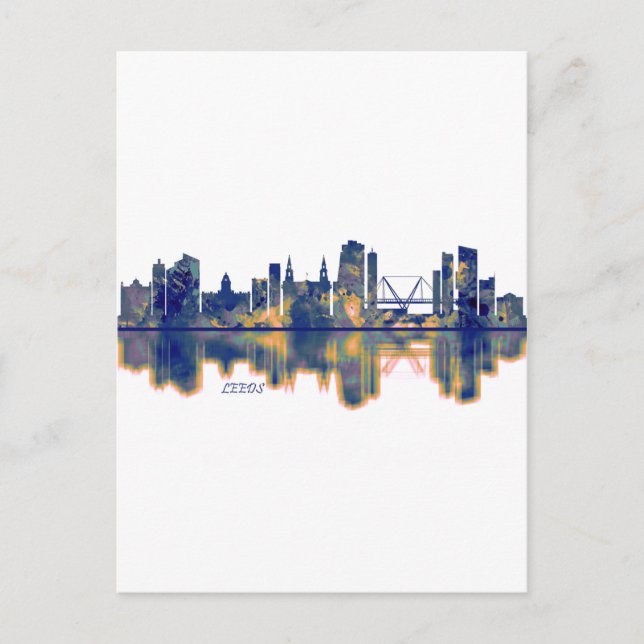 Cartão Postal De Convite Skyline Leeds (Frente)