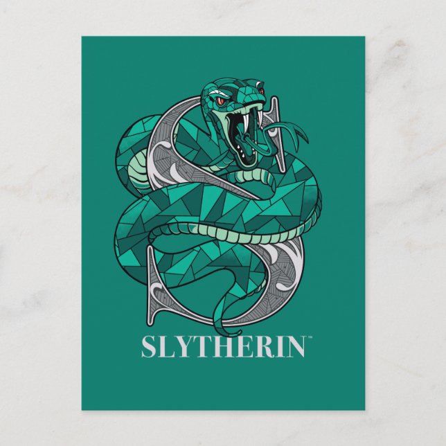 Cartão Postal De Convite SLYTHERIN™ Crosshatch Emblem (Frente)
