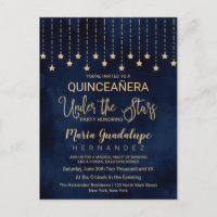 Sob o Marinho das estrelas Quinceañera azul Dourad