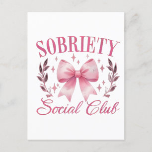 Cartão Postal De Convite Sober & Clean Living In Recovery Arco Coquette