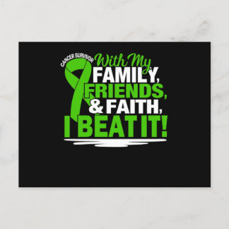 Cartão Postal De Convite Sobrevivente de câncer Faith Amigos Família Verde 