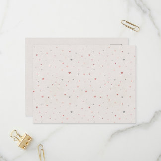 Cartão Postal De Convite Soft Hearts Pattern Postcard