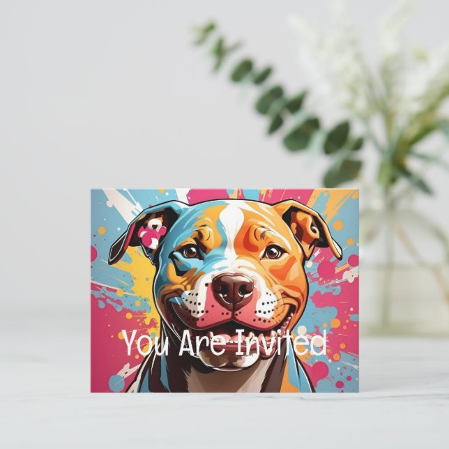 Cartão Postal De Convite Staffordshire Birthday (Em pé/Frente)