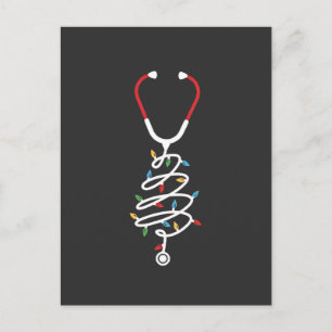 Cartão Postal De Convite Stethoscope Medicamento Abastecimento Médico Luzes