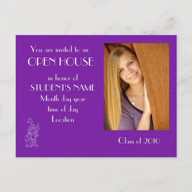 Cartão Postal De Convite Sua própria foto - Cartaz da Open House (Frente)