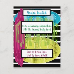 Cartão Postal De Convite Summertime de boas-vindas