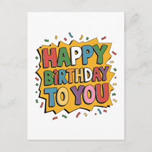 Cartão Postal De Convite Surpresa de Histórias Feliz Aniversário