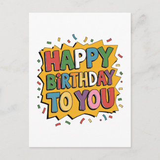 Cartão Postal De Convite Surpresa de Histórias Feliz Aniversário