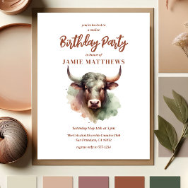 Cartão Postal De Convite Taurus Bull Zodiac Themed Festa de aniversário