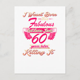 Cartão Postal De Convite Tee da festa de aniversário de 60 anos fabulosa