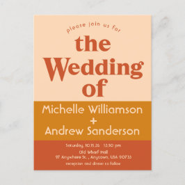 Cartão Postal De Convite Terracotta Laranja Moderno Retro 