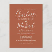 Terracotta Signature Script Wedding