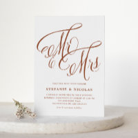 Terracotta Sr. & Sra. Rustic Script QR Code Weddin