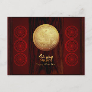 Cartão Postal De Convite Têt dos tambores de bronze vietnamitas Ano Novo 20