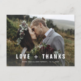 Cartão Postal De Convite Texto Moderno Simples | Foto De Casamento Obrigado