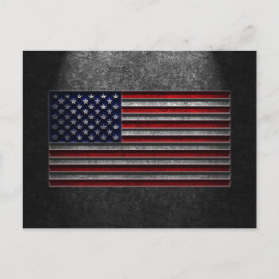 Cartão Postal De Convite Textura da Pedra da Bandeira Americana