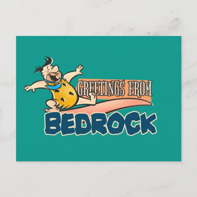 Cartão Postal De Convite The Flintstones | Fred - Greetings From Bedrock (Frente)