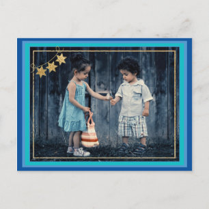 Cartão Postal De Convite Tintas Douradas/Blues com Cartão-Postal Standard H