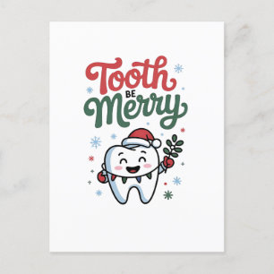 Cartão Postal De Convite Tooth Be Dental Dentist Feliz Natal Xmas