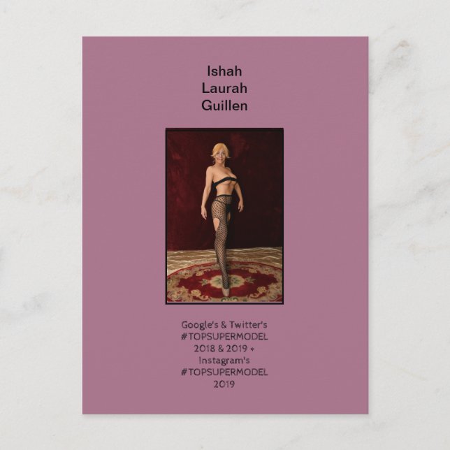 Cartão Postal De Convite #TOPSUPERMODEL Ishah Laurah (Frente)