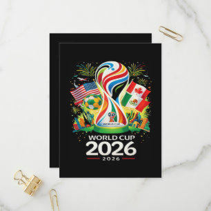 Cartão Postal De Convite Torneio de Futebol Copa do Mundo 2026