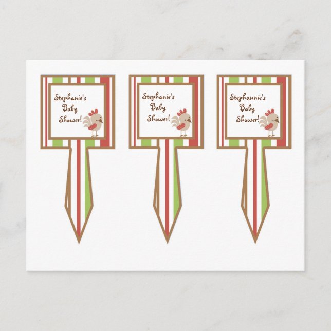 Cartão Postal De Convite Torneira de Fazenda Red Barn Picada com 3 Taças (Frente)