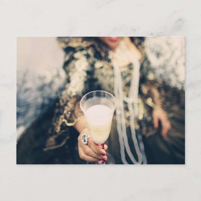 Cartão Postal De Convite Torrada de vidro Marie Antoinette Champagne (Frente)