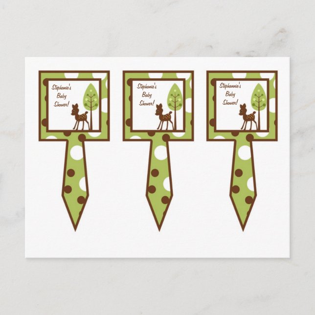 Cartão Postal De Convite Torre de 3 Taças Escolhe Amigos de Woodland Deer (Frente)