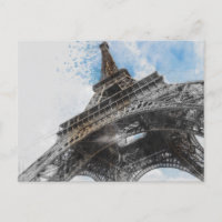 Torre Eiffel Elegante Postcard de Paris – Francês