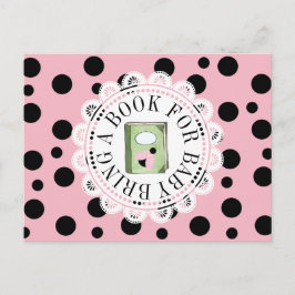 Cartão Postal De Convite Traga um livro para o cartão de Chá de fraldas de 