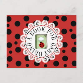 Cartão Postal De Convite Traga um livro para o cartão de Chá de fraldas de 