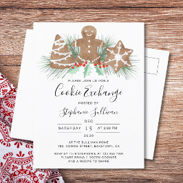 Cartão Postal De Convite Troca de Biscoitos