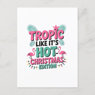 Cartão Postal De Convite Tropical Como Se Fosse Quente: Edição de Natal