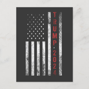 Cartão Postal De Convite Trump 2024 Bandeira Americana Distressed Vintage P