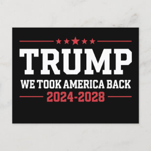 Cartão Postal De Convite Trump 2024 Nós Recuperamos a América de Volta 47 E