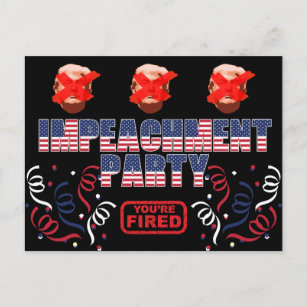Cartão Postal De Convite Trump Impeachment Party