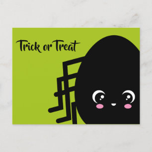 Cartão Postal De Convite Truque ou tratamento - Dia das Bruxas - Aranha-Ovo