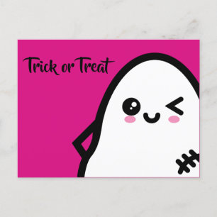 Cartão Postal De Convite Truque ou tratamento - Dia das Bruxas - Fantasma d