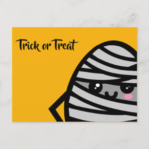 Cartão Postal De Convite Truque ou tratamento - Dia das Bruxas - múmia do O