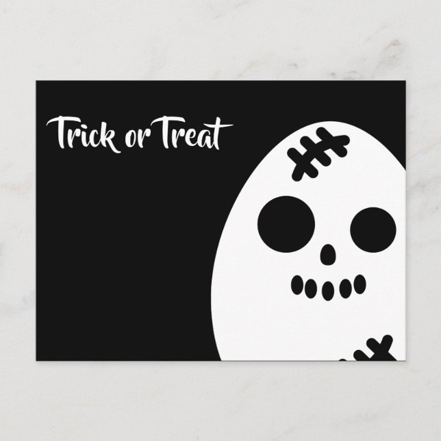 Cartão Postal De Convite Truque ou Tratar - Halloween - Óvulo (Frente)