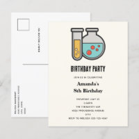 Tubo de teste de química e beaker Aniversário