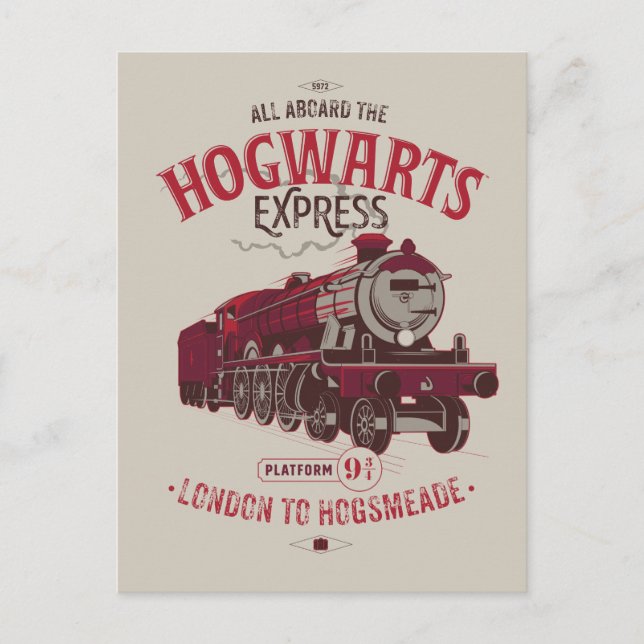 Cartão Postal De Convite Tudo A Bordo Do Hogwarts Express (Frente)