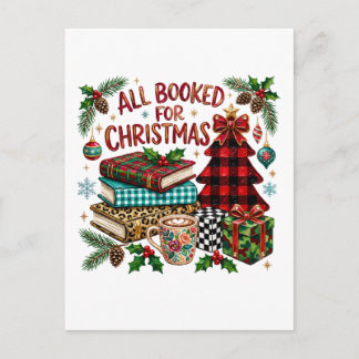 Cartão Postal De Convite Tudo Reservado para Amante de Livros de Natal