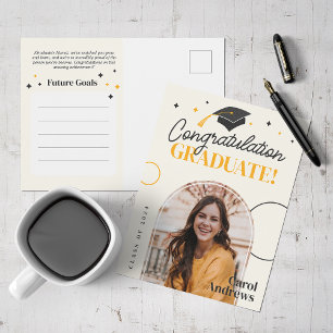 Cartão Postal De Convite Turma de Graduados Elegantes de 2024 Lembrança de