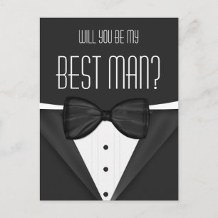 Cartão Postal De Convite Tuxedo Você Será O Meu Melhor Cartão De Casamento 