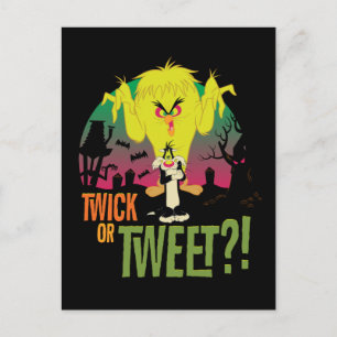 Cartão Postal De Convite "Twick ou Tweet" TWEETY™ & SYLVESTER™