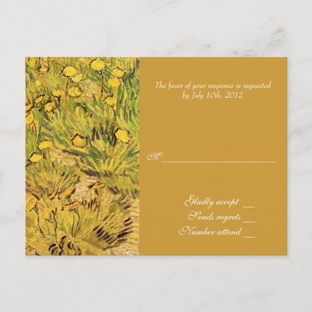 Cartão Postal De Convite Um Campo de Flores Mais Amarelas, Vincent Van Gogh (Frente)